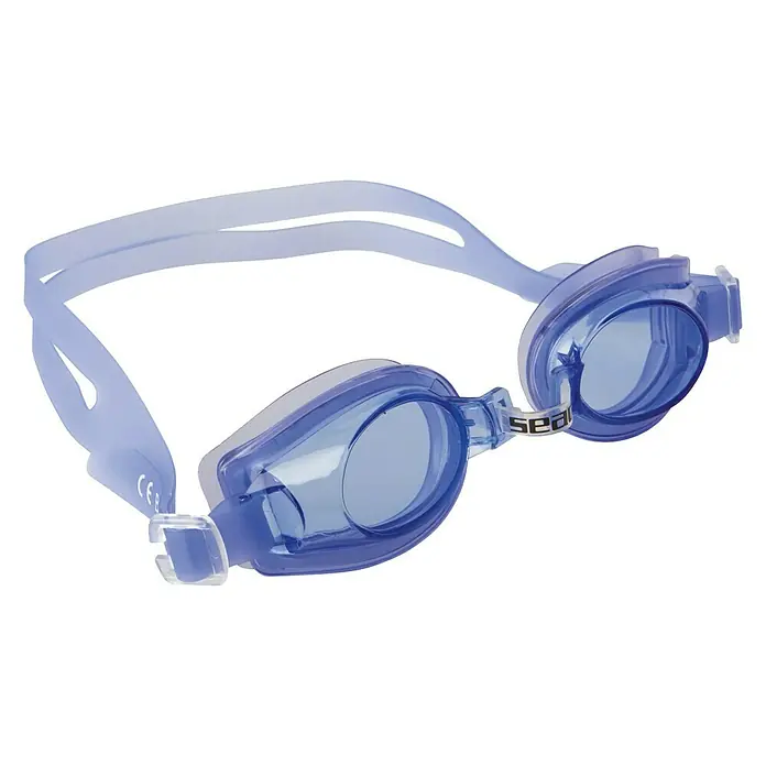 Seac Sub Gafas de natación Kleo JR - Azul, Apto para: Niños - Gafas de natación azules con correa ajustable para entrenamiento o competición. Asegura una visibilidad clara bajo el agua.