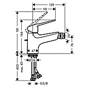 Hansgrohe Novus Loop Bidetarmatur 70 (Chrom, Glänzend)