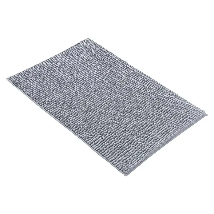 Camargue Alfombra de baño Zottel - 80 x 50 cm, Poliéster, Gris - Alfombra de baño gris con un diseño de mechones texturizados. La alfombra rectangular es suave, absorbente y perfecta para el baño.