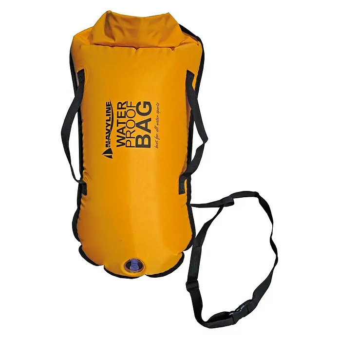Navyline Wasserdichte Tasche - Innenmaß: 34 x 67 cm, Kunststoff - Gelbe wasserdichte Tasche mit schwarzen Trägern, ideal für Wassersport, um Ihre Sachen trocken zu halten.