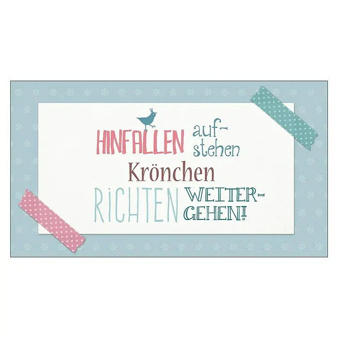 ProArt Type Hype Decopanel - Krönchen richten, B x H: 30 x 15 cm - Dekorative Wandkunst mit inspirierendem Zitat "Hinfallen, aufstehen, Krönchen richten, weitergehen!", ideal für positive Vibes.
