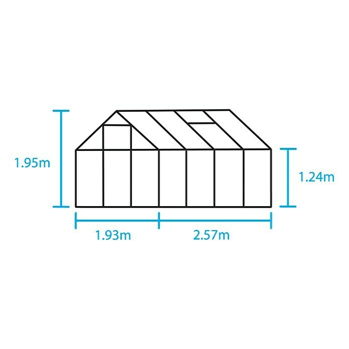 Juliana Gewächshaus Popular 86 (2,57 x 1,93 x 1,95 m, Polycarbonat, Glasstärke: 4 mm, Grün)