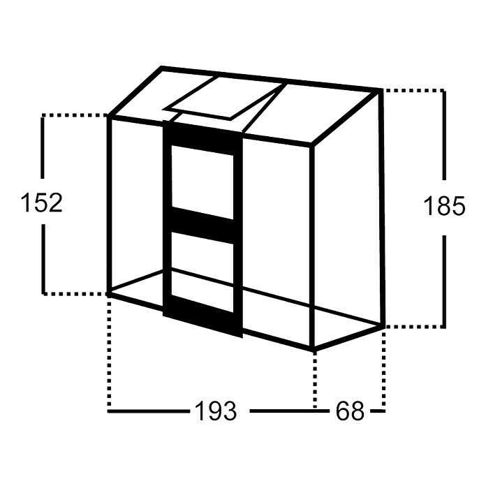 Juliana Wandgewächshaus Altan 3 (0,68 x 1,93 x 1,85 m, Blankglas, Glasstärke: 3 mm, Silbergrau)