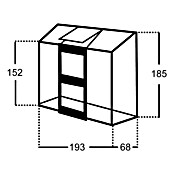 Juliana Wandgewächshaus Altan 3 (0,68 x 1,93 x 1,85 m, Blankglas, Glasstärke: 3 mm, Silbergrau)