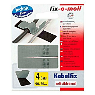 Fix-o-moll Klett-Kabelbinder (90 x 20 mm, Kleben, 4 Stk.)