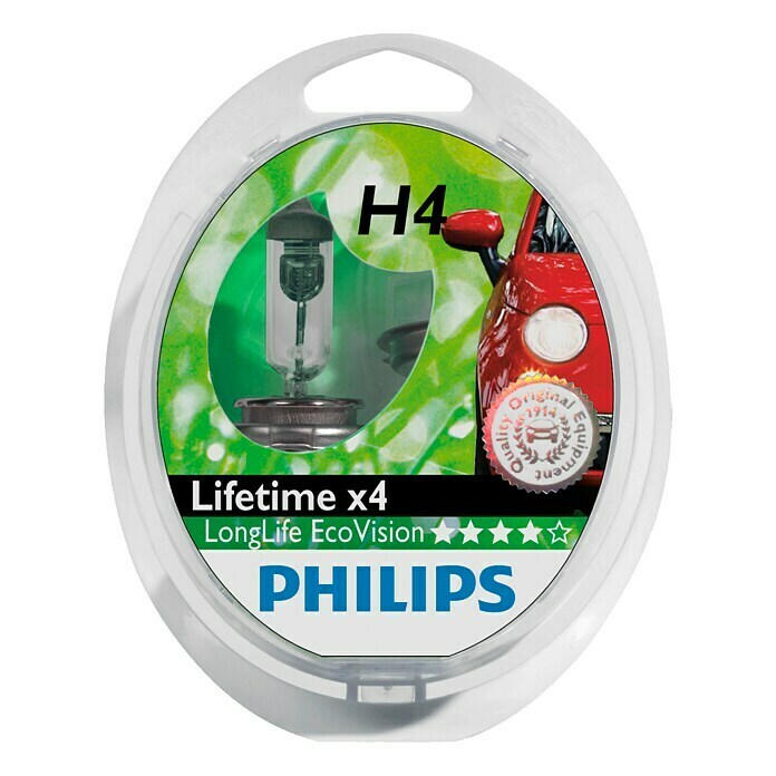 Philips Long Life Eco Vision Koplampen H4 (H4, 2 stk.)