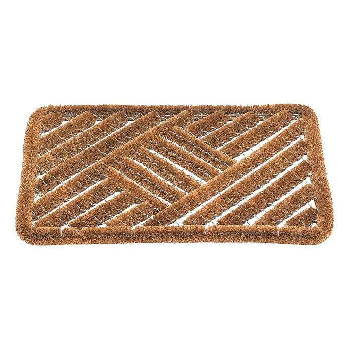 Schmutzfangmatte - 40 x 60 cm, Naturmaterialien - Eine rechteckige Kokosmatte mit einem Fischgrätenmuster. Ideal, um Schmutz vor der Tür abzuweisen und gleichzeitig dekorativ zu wirken.