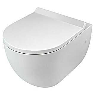 Camargue Wand-WC Rom (Spülrandlos, Ohne Spezialglasur, Spülform: Tief, WC Abgang: Waagerecht, Weiß)