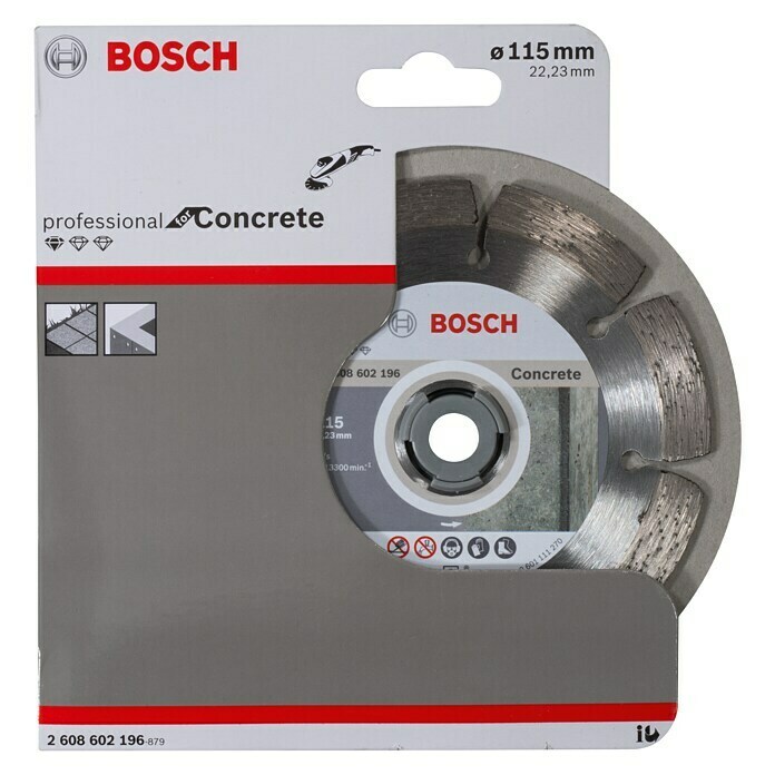 Bosch Professional Diamant-Trennscheibe Standard Concrete (Durchmesser Scheibe: 115 mm, Geeignet für: Beton)