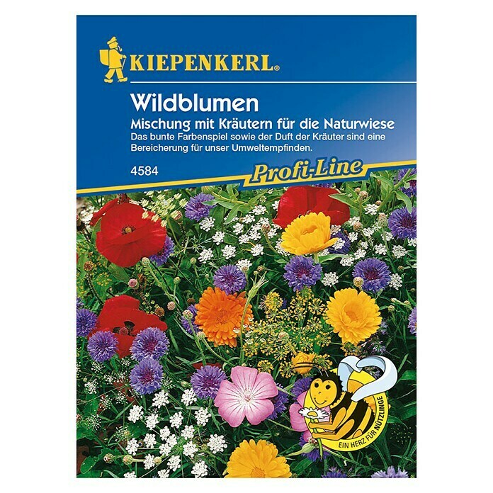 Kiepenkerl Profi-Line Blumensamenmischung WildblumenBlütezeit: Juni - Dezember, 2 m² - 3 m² Front View