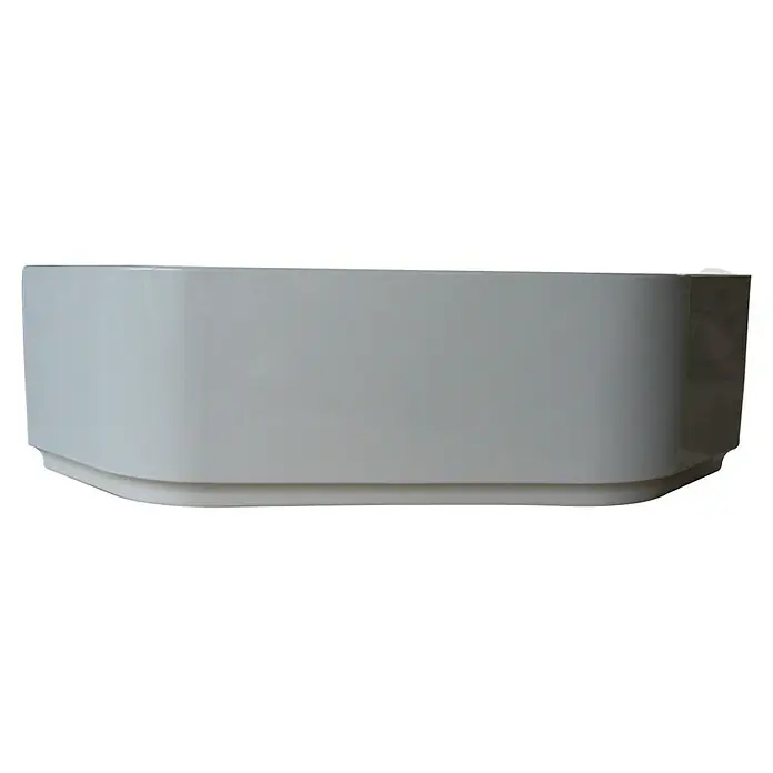 Ottofond Wannenschürze Tampa - Passend für: Ottofond Eckbadewanne Tampa 135 x 135 cm - Hier ist eine Nahaufnahme einer modernen, weißen Badewanne, die durch ihr schlichtes und elegantes Design besticht.