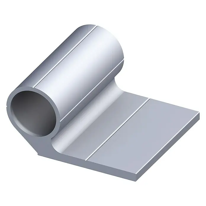 Kantoflex Rohr - 7,5 x 12,5 x 5,5 mm, Aluminium - Metallisches Rohrverbindungsstück, glänzend silberfarben, für industrielle Anwendungen, mit präziser Verarbeitung und robuster Bauweise.