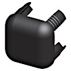 Kantoflex Coaxis Abschlusskappe (Breite: 27,5 mm, Schwarz, PVC)