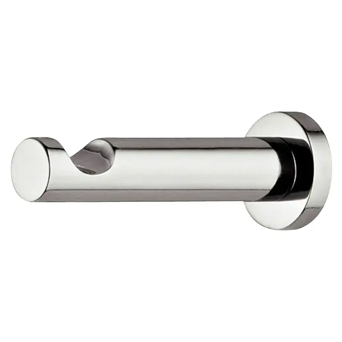 Häfele Garderobenhaken - Ausstattung: 1 Haken, Ø x L: 12 x 55 mm, Messing, Oberfläche: Chrom - Ein glänzender, verchromter Garderobenhaken, ideal für stilvolle Aufbewahrung von Kleidung und Accessoires im Bad oder Schlafzimmer.
