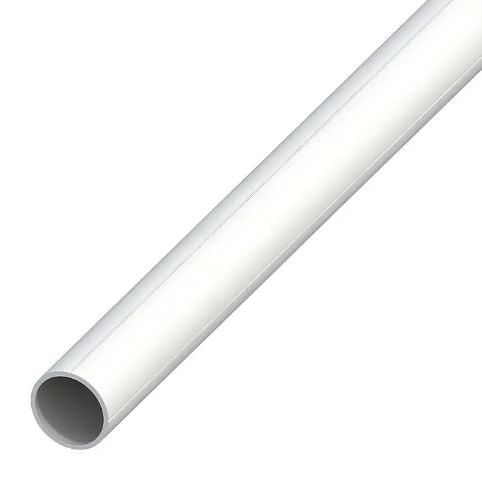 Kantoflex RundrohrØ x L: 15,5 x 1.000 mm, Stärke: 1,5 mm, Hart-PVC, Weiß - Darstellung eines einzelnen weißen PVC-Rohrs mit schlichtem Design, ideal für Sanitär-, Bau- oder Heimwerkerprojekte.