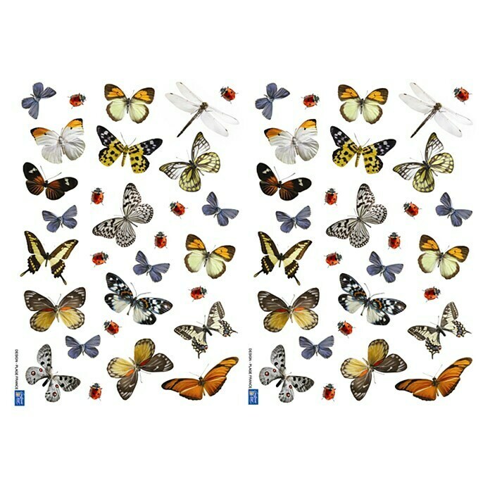 Vinilo de pared (Mariposas y mariquitas, 21 x 29,7 cm)