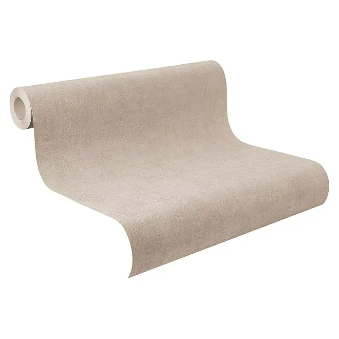 Rasch Vliestapete - Sand, Uni, 10,05 x 0,53 m, Schimmernd - Rolle Strukturtapete in Beige, die eine feine Textur und eine warme, neutrale Farbgebung für stilvolle Wandgestaltung bietet.