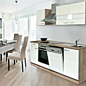 Respekta Composición de cocina (Ancho: 220 cm, Con dispositivos eléctricos, Blanco)