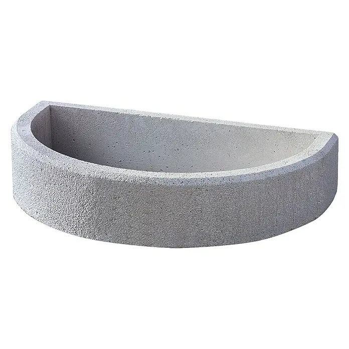 Buschbeck Sockelerhöhung - 65 x 104 x 20 cm, Passend für: Buschbeck Grillkamine / Buschbeck Grillbar - Halbrunder Pflanzkübel aus Beton für den Garten. Ideal für Blumen und Kräuter, robust und stilvoll.