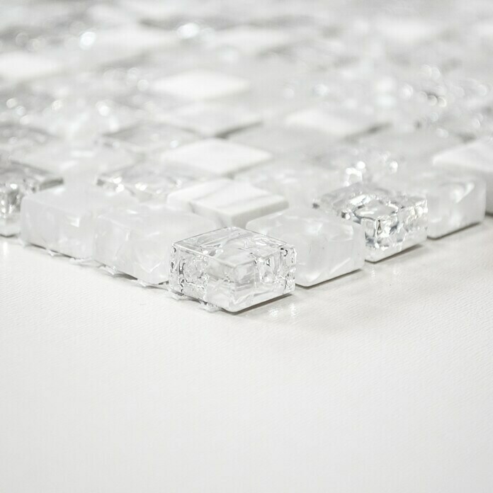 Mosaïque carré Crystal mix XIC1011 Blanc
