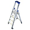 Krause Stabilo Stufenstehleiter Fahrbar (Arbeitshöhe: 2,95 m, Anzahl Tritte: 4 Stufen, Tiefe Stufen: 80 mm, Aluminium, Fahrbar)