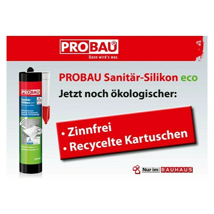 Probau eco Sanitär-SilikonWeiß, 310 ml Front View