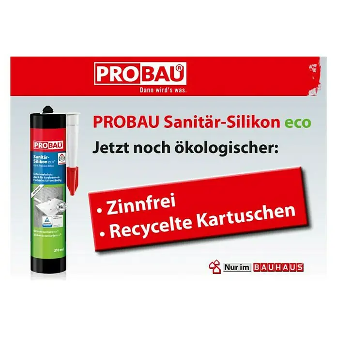 Probau eco Sanitär-Silikon - Anthrazit, 310 ml - Abbildung einer Sanitär-Silikon eco Kartusche von PROBAU.