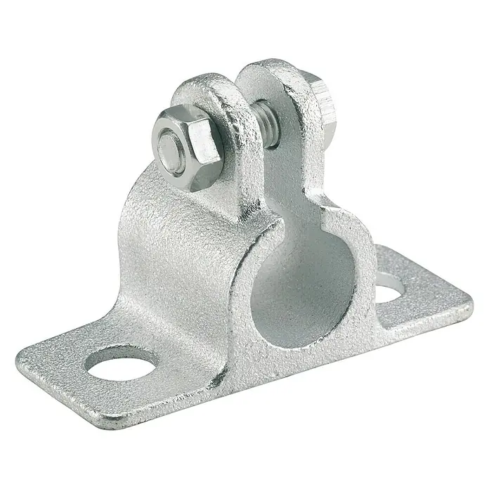 Dörner & Helmer Lukenfederhalter - Geeignet für: Achsdurchmesser 12 mm, Höhe: 42 mm, Verzinkt - Ein verzinkter Rohrbefestigungsbügel mit Schraube und Muttern, ideal für die sichere Montage von Rohren.