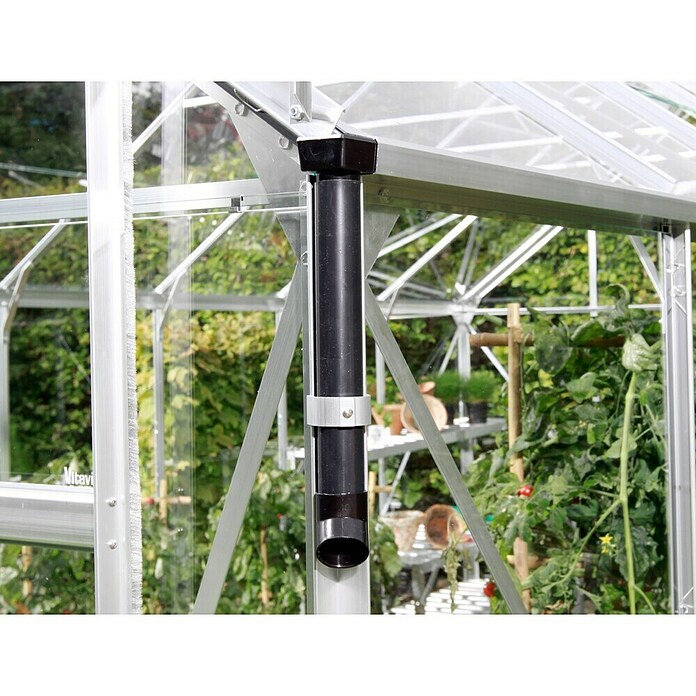 Vitavia Gewächshaus (3,83 x 2,57 x 2,3 m, Farbe: Aluminium, Polycarbonat, 6 mm)