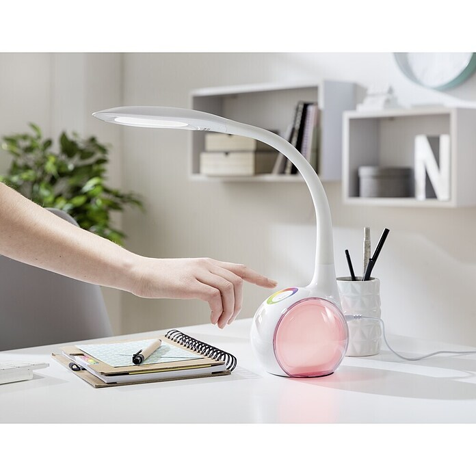 Globo Lámpara de sobremesa LED Tarron (1 x 5 W, Blanco, Blanco diurno, Altura: 53 cm)