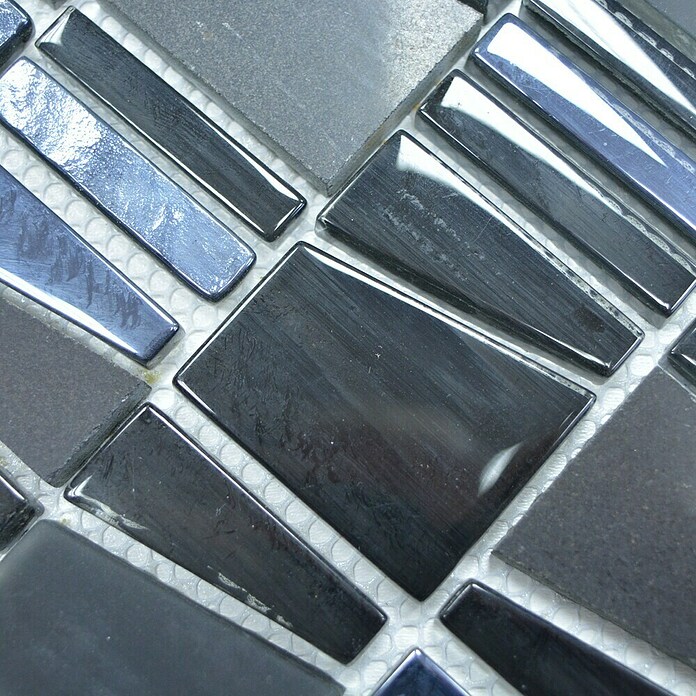 Mosaikfliese Leiter Mix XCM LA29 (30 x 30 cm, Schwarz, Glänzend)
