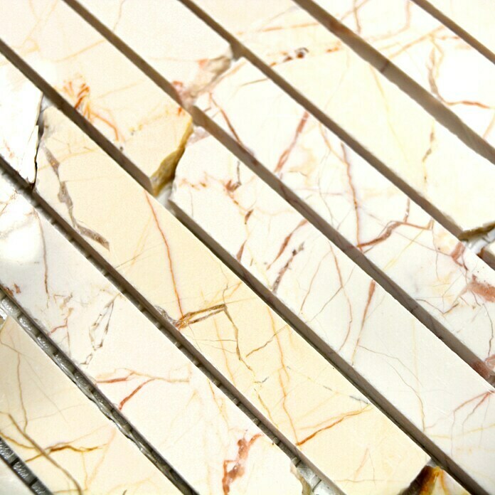 Mosaikfliese Golden Cream MOS BRICK 2807 (30,5 x 32,2 cm, Cream, Poliert)