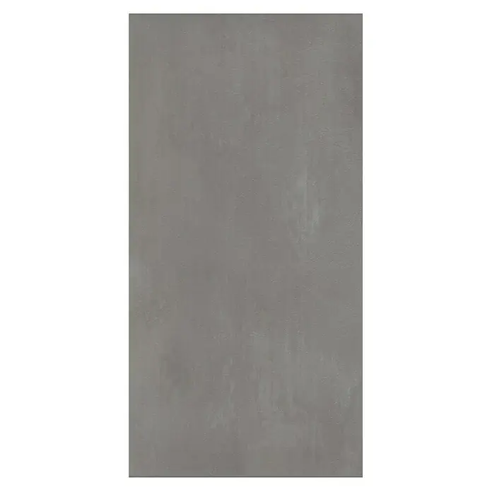 Star Clic Vinylboden Stone - Korsika, Fliese, 605 x 304,8 x 4,2 mm - Das Bild zeigt eine einzelne, graue Feinsteinzeugfliese mit einer subtilen Textur und einem modernen, minimalistischen Erscheinungsbild.