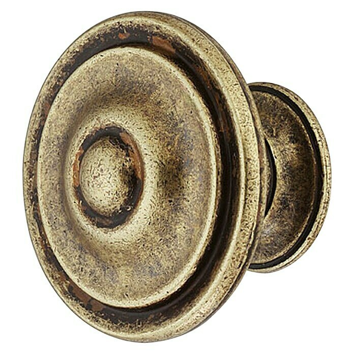 Möbelknopf (Ø x H: 36 x 26 mm, Zinkdruckguss, Braun, Durchmesser Rosette: 21 mm)