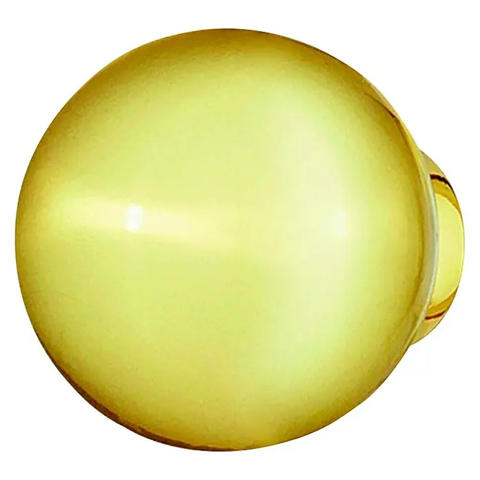 Häfele Pomo para muebles - Tipo de tirador del mueble: Botón, Ø x Al: 25 x 27 mm, Dorado - Primer plano de un pomo de puerta dorado brillante con una forma redonda perfecta y sutiles reflejos de luz en su superficie.
