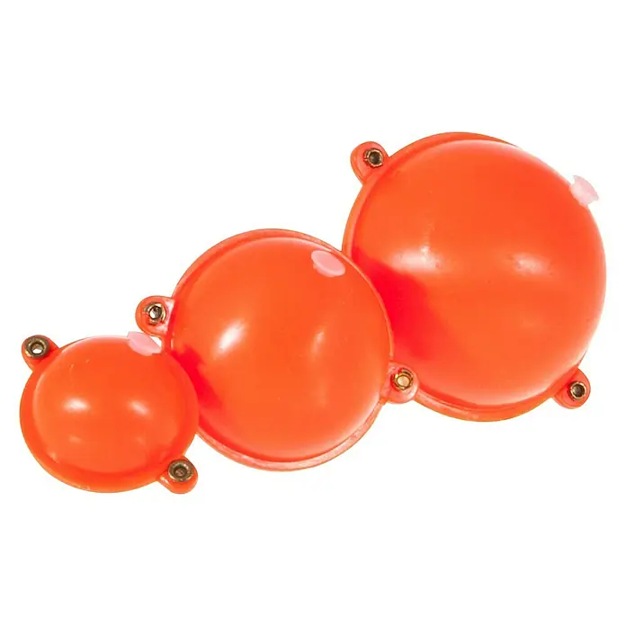 Westline Wasserkugel-Set - 3 Stk., Rot - Drei orangefarbene, kugelförmige Bojen in verschiedenen Größen, die für nautische Zwecke verwendet werden.