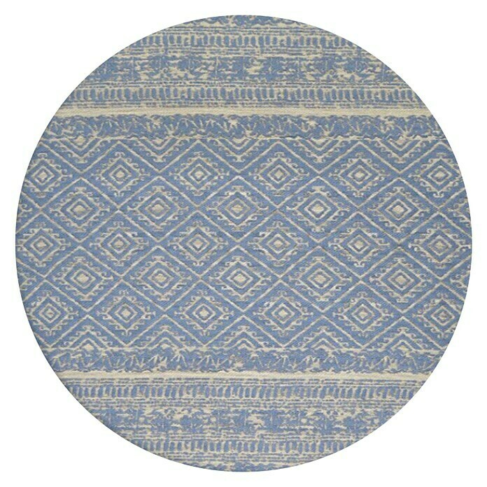 Kayoom Teppich Sunny Rund 100 (Blau, Durchmesser: 120 cm)