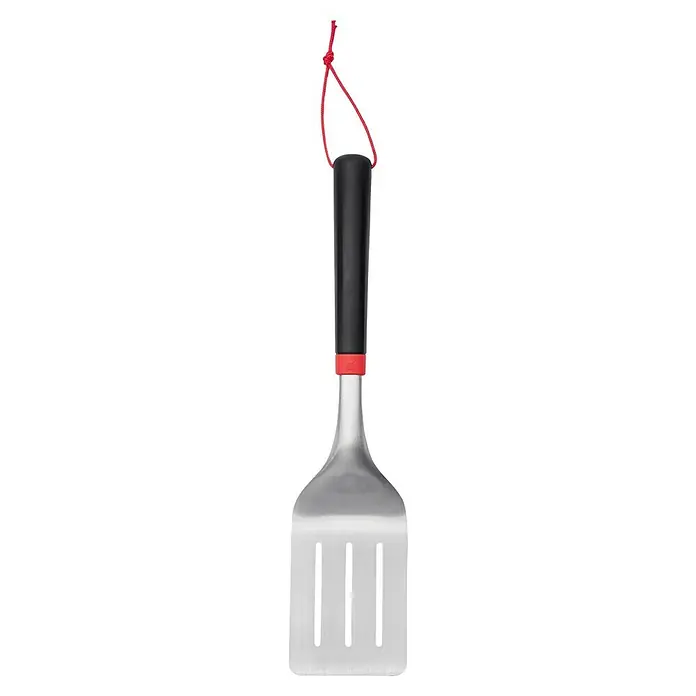 Weber Grillgutwender - Länge: 40,5 cm - Grillwender aus Edelstahl mit schwarzem Griff und roter Schlaufe zum Aufhängen. Optimal zum Wenden von Grillgut.