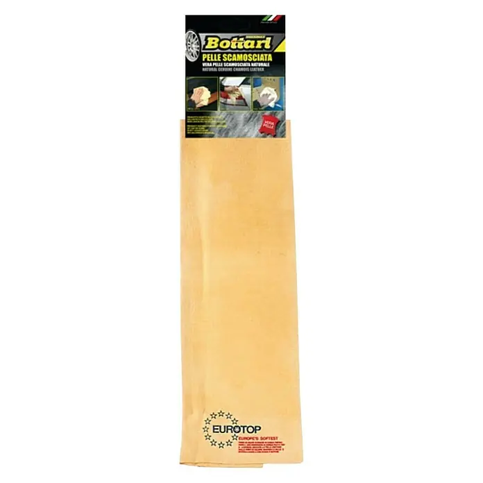 Paño de cuero para automóvil 100 % natural - L x An: 33 x 45 cm, Piel - Gamuza de cuero Bottiari: Gamuza de cuero suave y de alta calidad para la limpieza y el cuidado suave de las superficies.