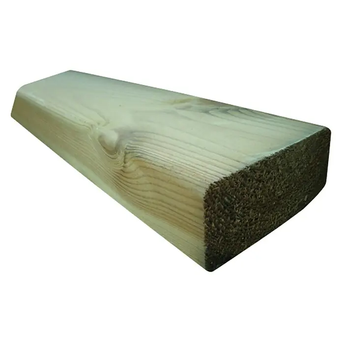 Traviesa de madera - L x An x Es: 300 x 5,5 x 3,5 cm, Pino - Una imagen detallada de una pieza de madera trabajada, que muestra la textura y la veta de la madera.