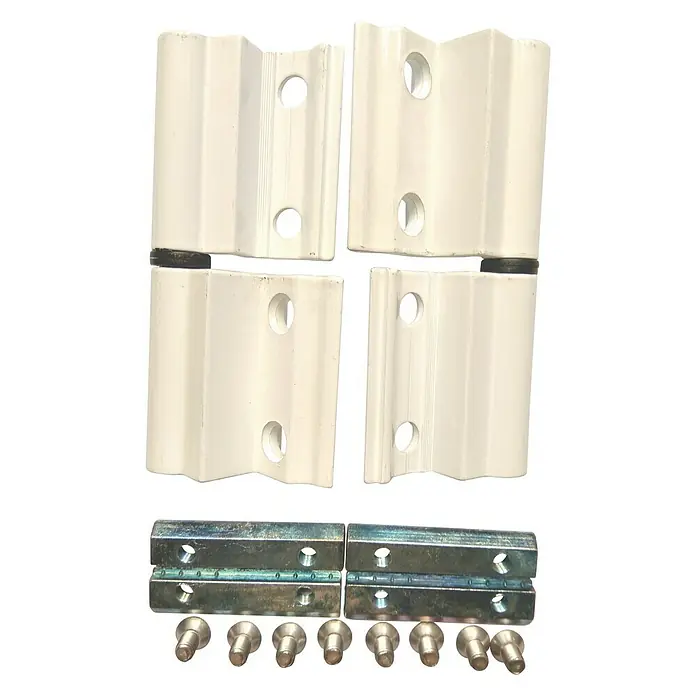 Bisagra con 3 hojas - Blanco, 2 ud. - Un juego de herrajes para persianas blancas con tornillos incluidos, lo que garantiza una instalación sencilla y segura.