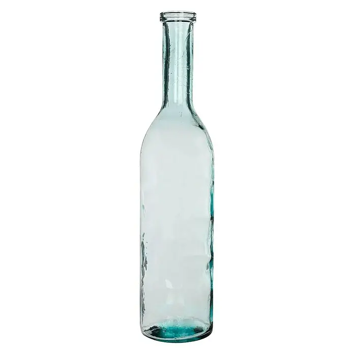 Jarrón Rioja - Ø x Al: 15 x 50 cm, Vidrio, Transparente - Elegante botella de vidrio alta en un suave tono azul. Ideal para fines decorativos y para la presentación elegante de líquidos.