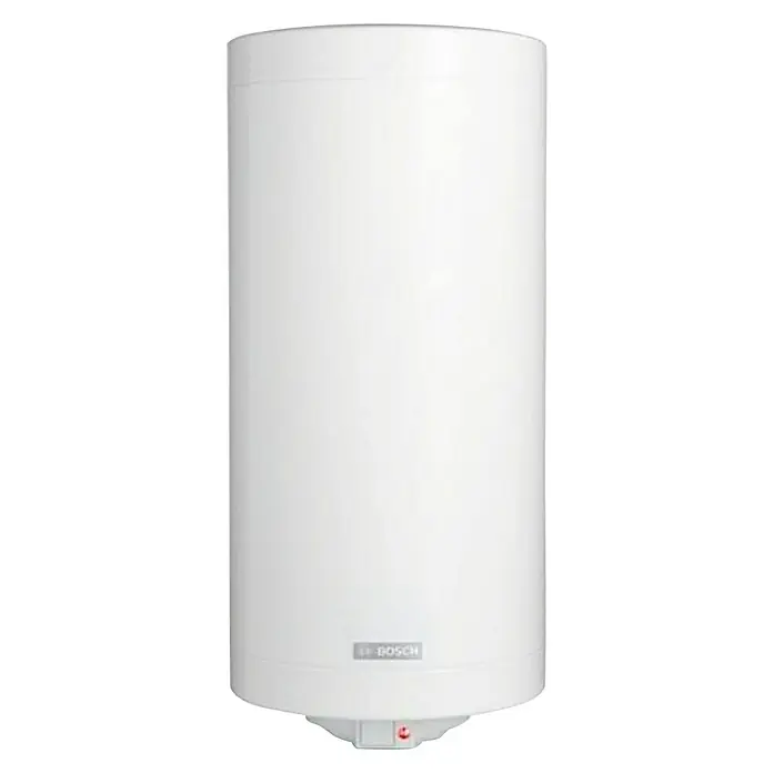 Bosch Termo eléctrico Tronic 2000T - 80 l, 2.000 W, Montaje en la pared - Imagen de un calentador de agua Bosch blanco para uso doméstico para un suministro eficiente de agua caliente.