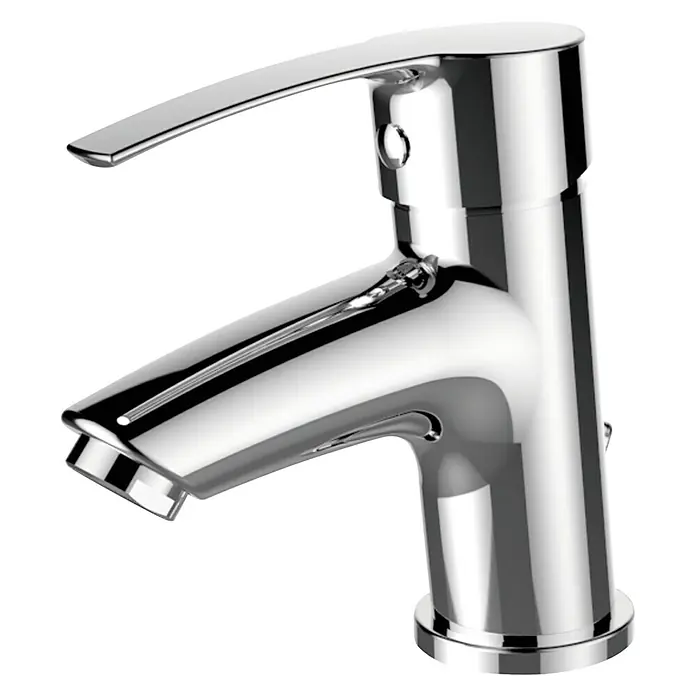 Cosmobath Bissett Grifo de lavabo - Cromo, Brillante - Grifo monomando de baño cromado brillante con diseño moderno y forma elegante para lavabos con estilo.
