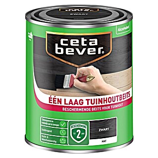 Cetabever Eén laag-beits (Zwart, 750 ml, Mat)
