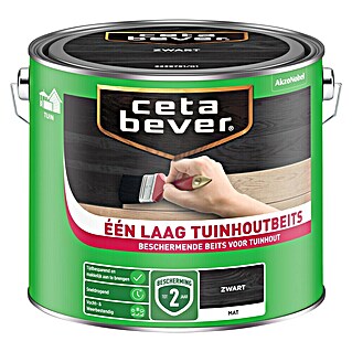 Cetabever Eén laag-beits (Zwart, 2,5 l, Mat)