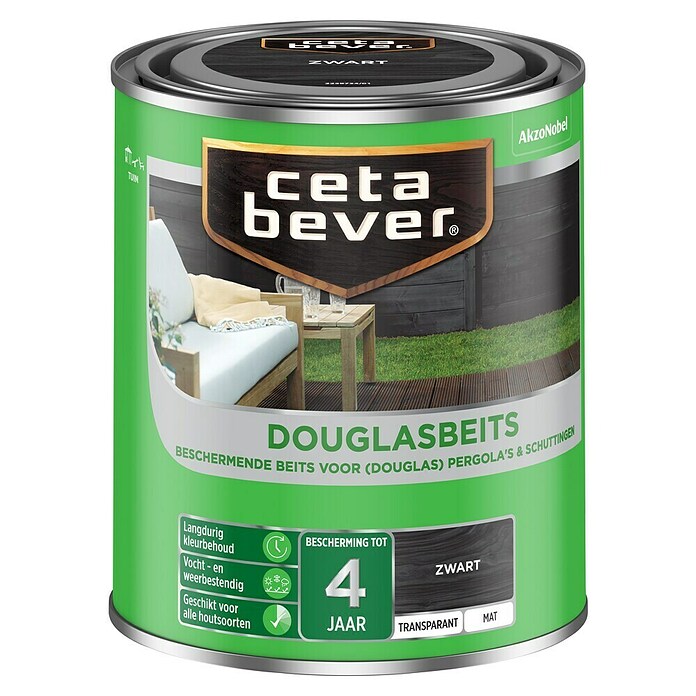 Cetabever Houtbeits Douglas (Zwart, 750 ml, Mat) | BAUHAUS