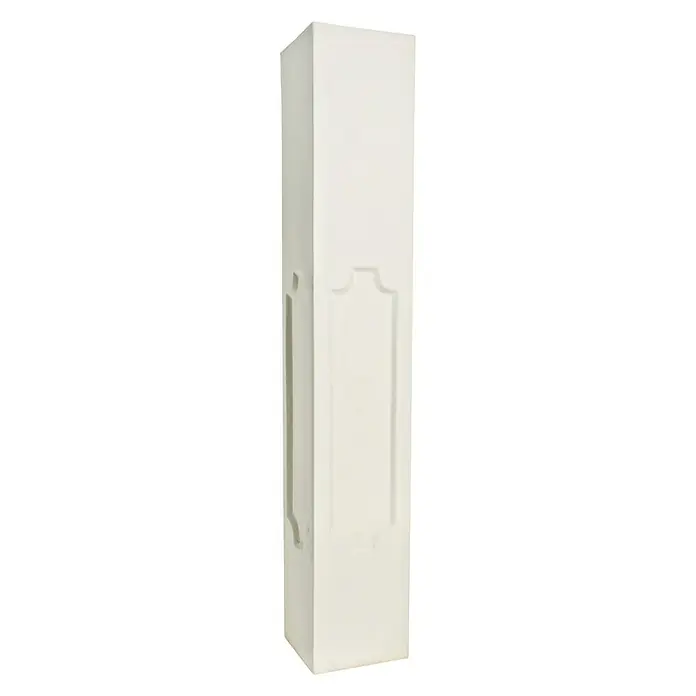 Columna decorativa Milan 2 - 20 cm x 1,2 m, Blanco - Fotografía de una columna blanca con elementos decorativos, ideal para diseño de interiores o como un acento arquitectónico elegante.