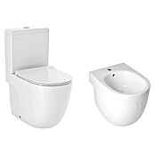 Roca Teras Pack de WC + bidé (Sin borde de descarga, Salida WC: Vertical, Blanco) | BAUHAUS