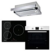 Cata Set de horno empotrado + placa de cocción y campana extensible (Volumen horno: 80 l, Número de zonas de temperatura: 3 ud., Máx. Potencia de aire de la campana extractora: 300 m³/h) | BAUHAUS